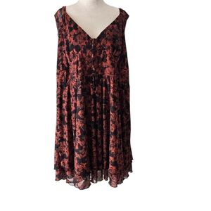 Wild Fable Rust Butterfly Print Sleeveless Dress